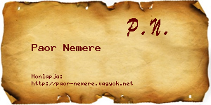 Paor Nemere névjegykártya